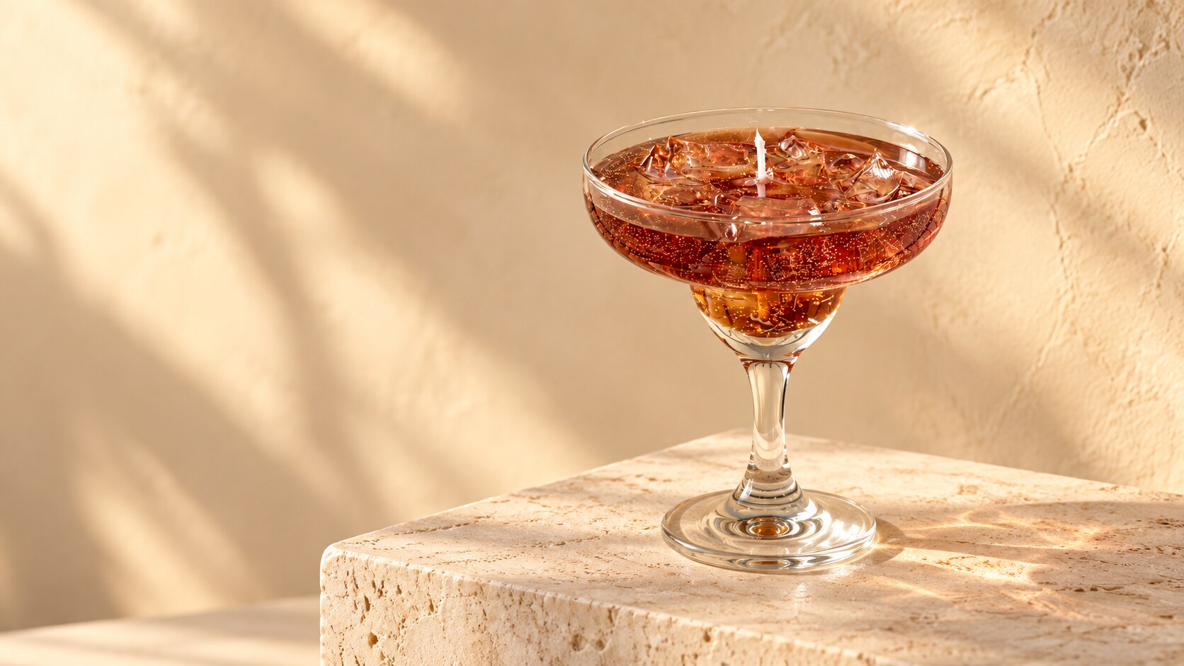 Ivory Flame martini glass candle